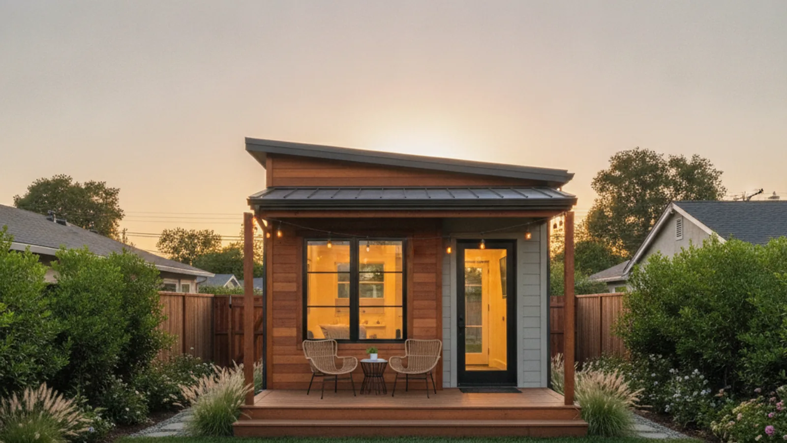 Newly built detached backyard ADU in San Mateo, California